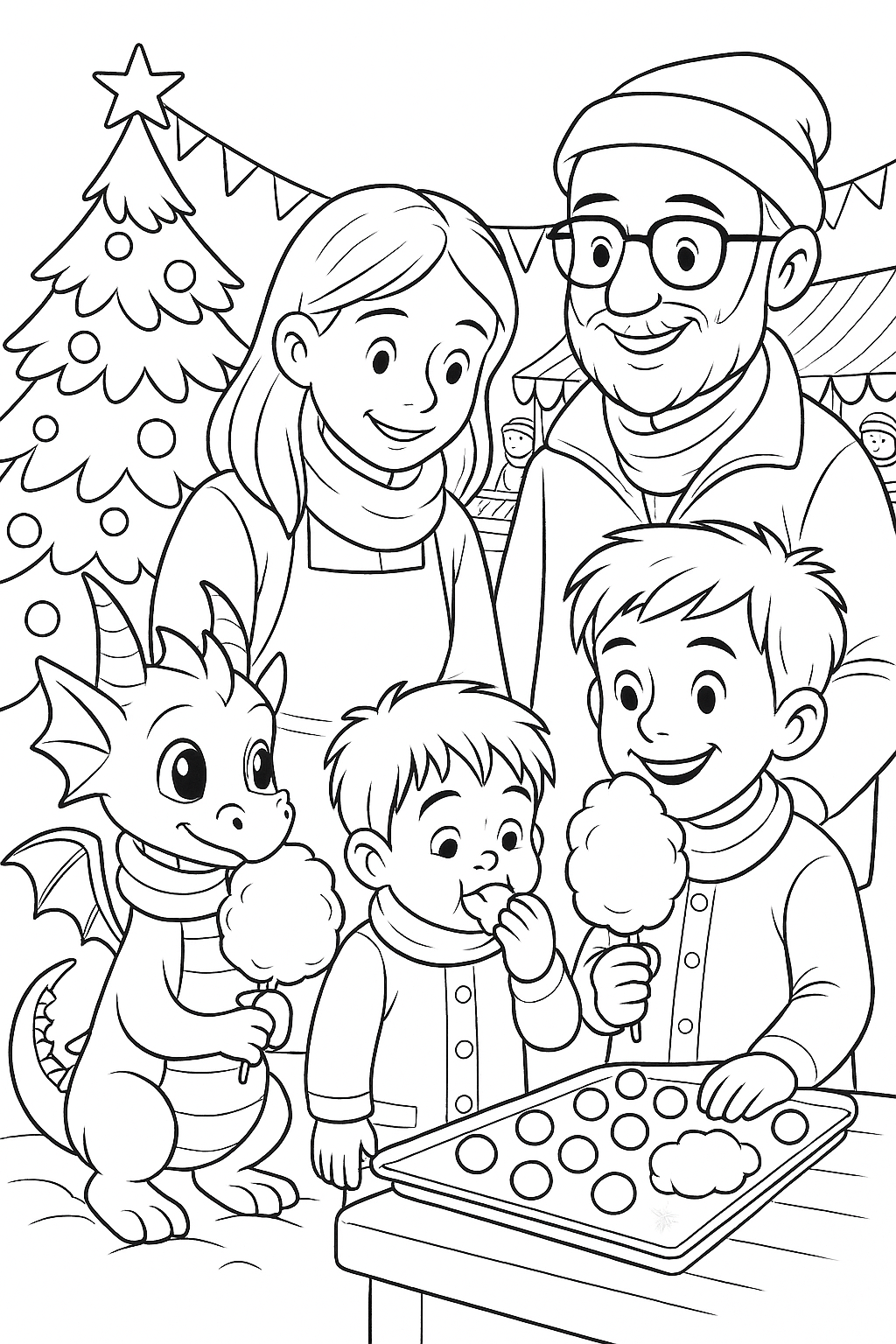 220-alle-zuckerwatte Malbuch Weihnachten Drachen