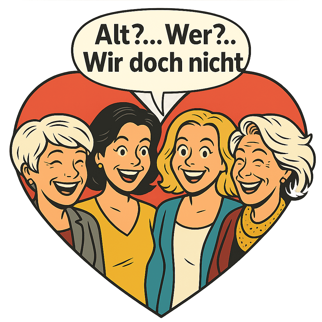 010-Herzr-transparent Szene aus dem Omi-Gang Band 1 Taschenbuch: Die vier Omas im Herzen mit Spruch: Alt? Wer?... Wir doch nicht!